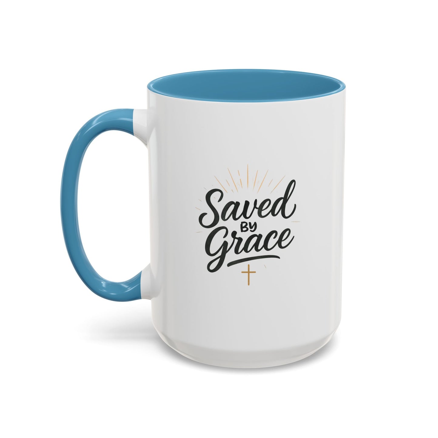 "Saved By Grace" - Coffee Mug - Inspirational Gift for Faith Lovers, Perfect for Home or Office, Christian Decor, Encouragement Mug