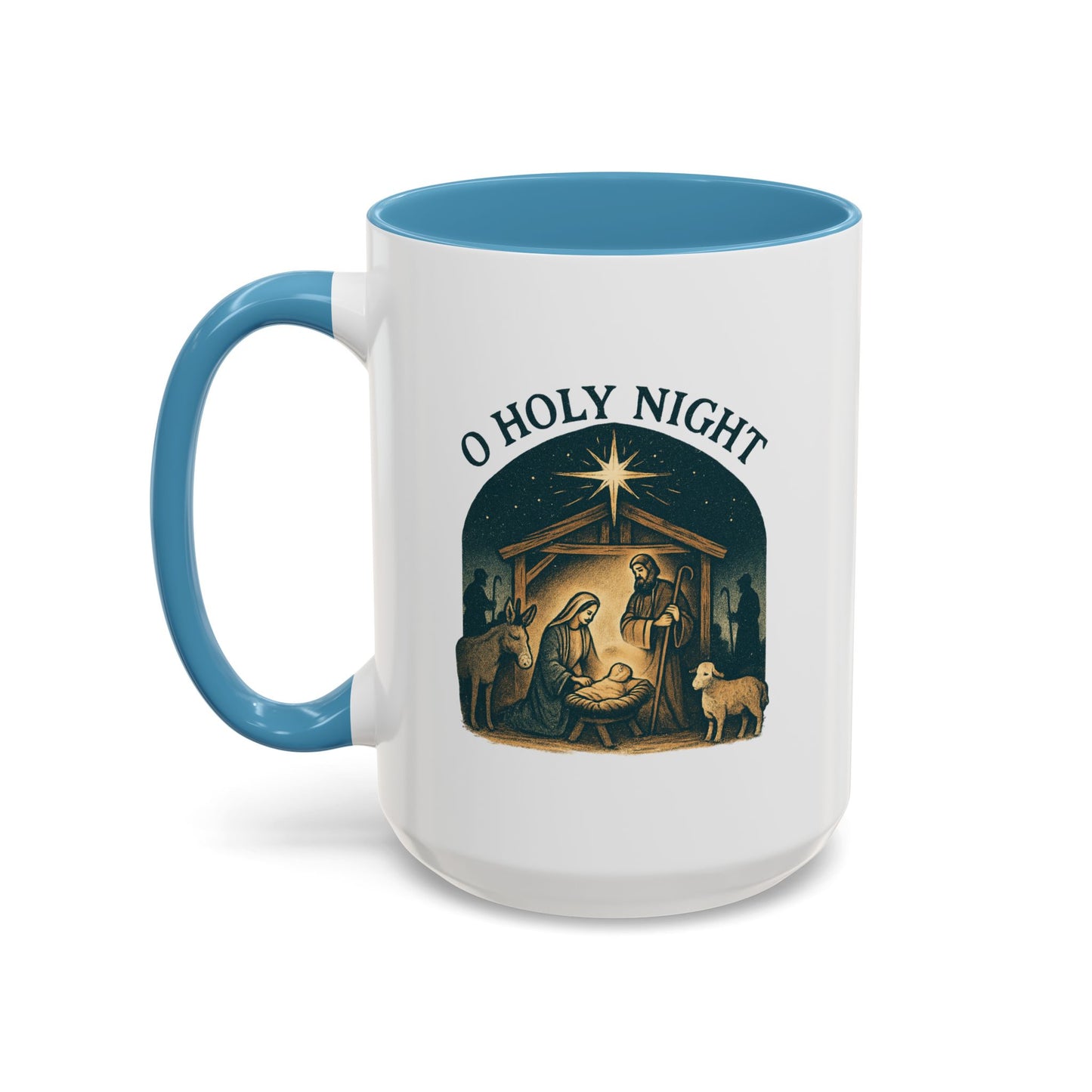 O Holy Night" - Christmas Themed Coffee Mug, Holiday Gift, Festive Kitchen Decor
