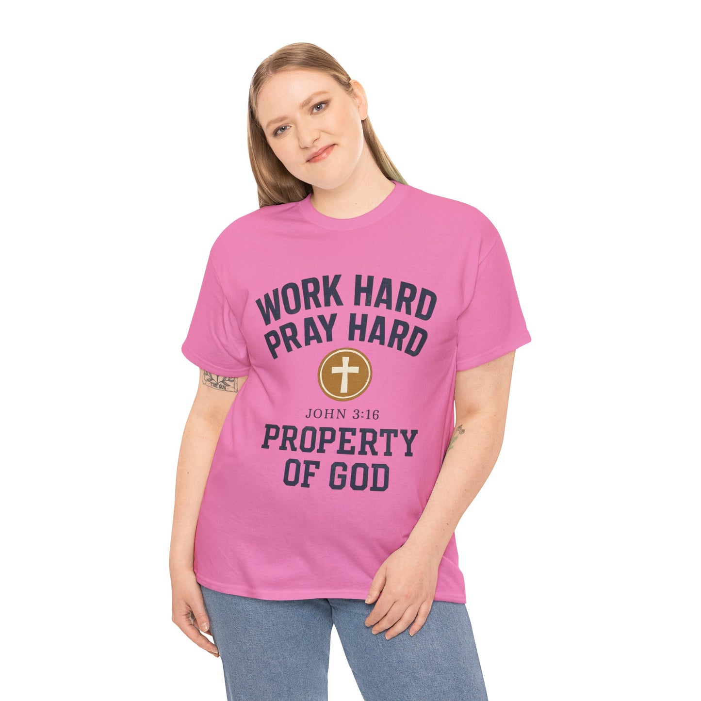 Work Hard Pray Hard Faith-Inspired Unisex Heavy Cotton Tee