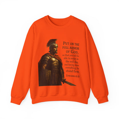 Ephesians 6:13 "Put on the full armor of God" - Faith-Inspired Unisex Crewneck Sweatshirt -