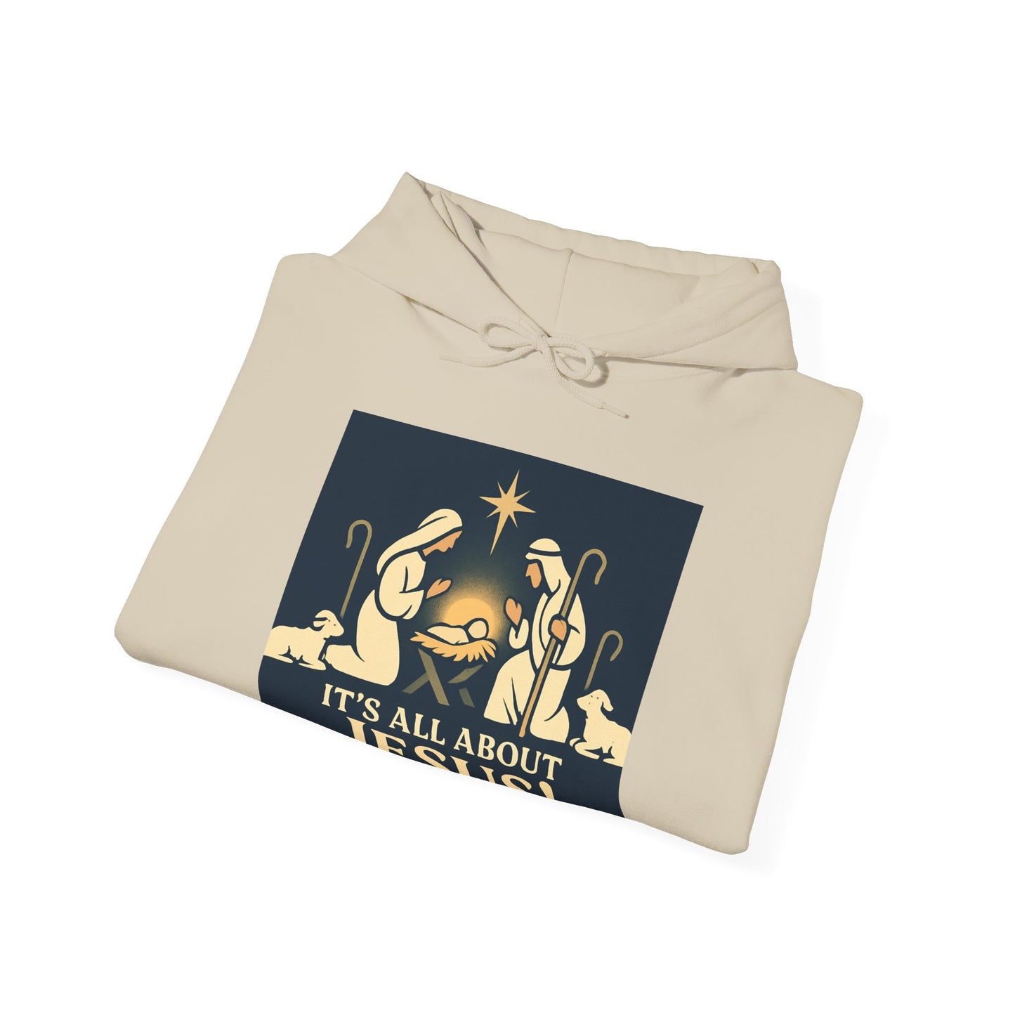 "It's all about Jesus" - Christian Hooded Sweatshirt, Unisex Cozy Hoody for Jesus Lovers, Perfect for Faith, Holidays, and Everyday Wear