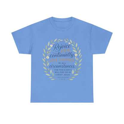 Inspirational T-Shirt: Rejoice, Pray, Give Thanks - Unisex Tee