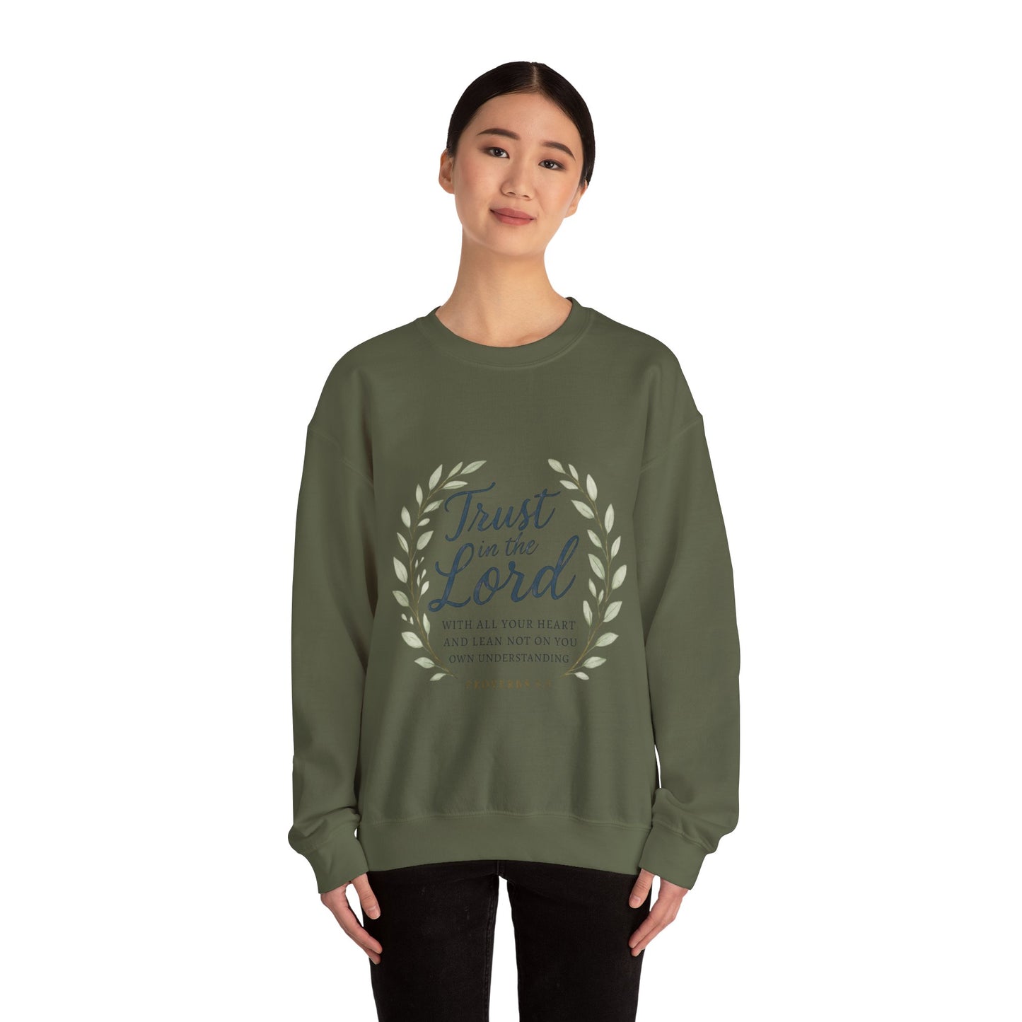 "Trust in the Lord" - Inspirational Crewneck Sweatshirt - Faith Apparel, Christian Gift, Everyday Comfort
