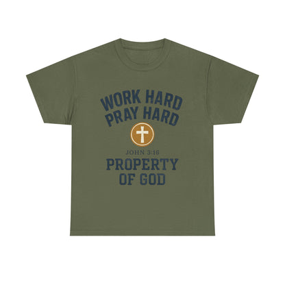 Work Hard Pray Hard Faith-Inspired Unisex Heavy Cotton Tee