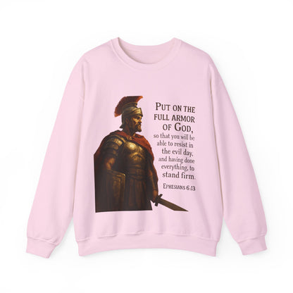 Ephesians 6:13 "Put on the full armor of God" - Faith-Inspired Unisex Crewneck Sweatshirt -