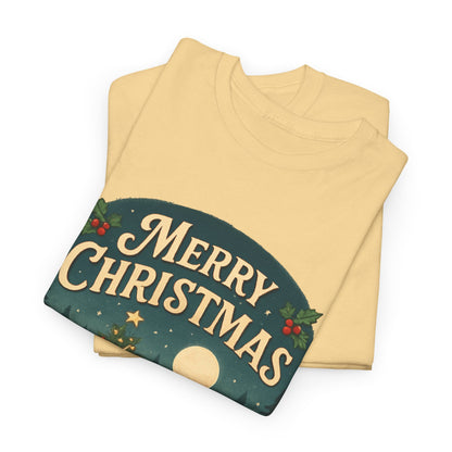 Vintage Merry Christmas Tee with Red Truck Design