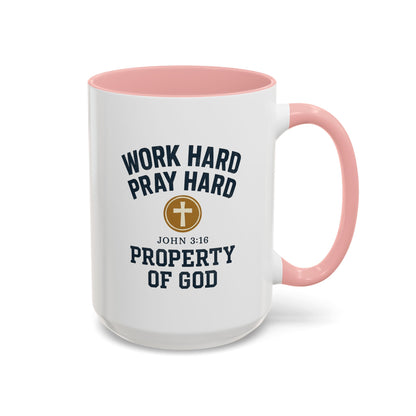 "Work Hard, Pray Hard" Inspirational Coffee Mug (11, 15oz)