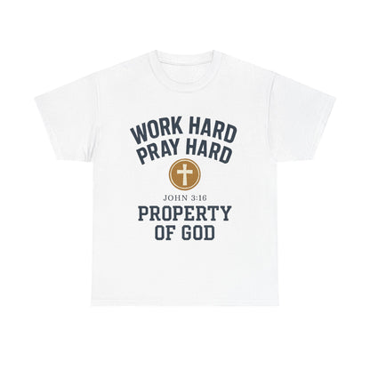 Work Hard Pray Hard Faith-Inspired Unisex Heavy Cotton Tee