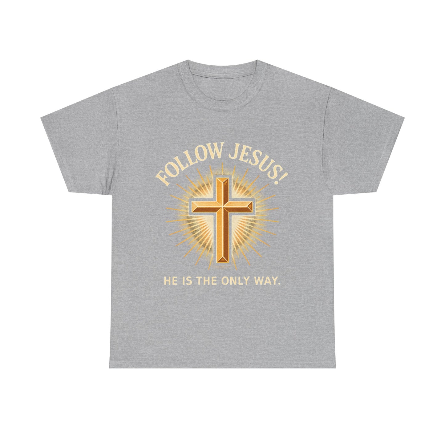 "Follow Jesus" Christian Faith Unisex Heavy Cotton Tee, Inspiration Apparel
