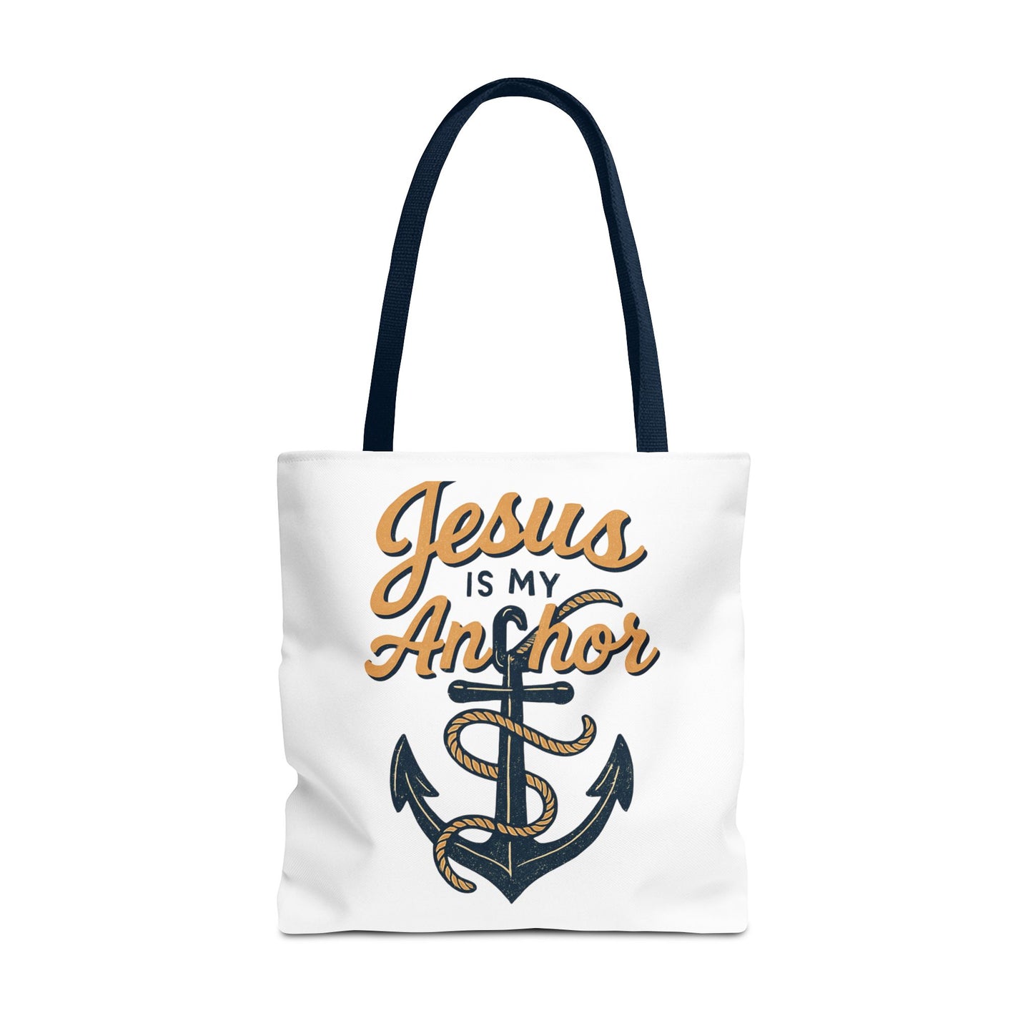 Nautical Tote Bag, "Jesus is My Anchor", Christian Gift, Faith-Inspired Bag, Beach or Everyday Use, Religious Themed Accessory