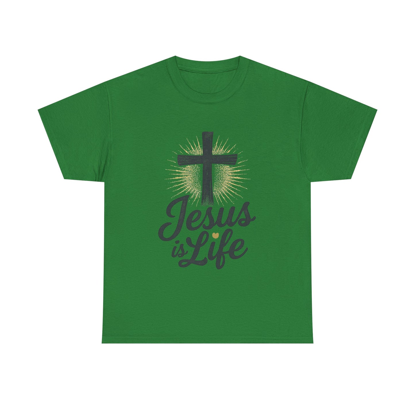 "Jesus is Life" - Front and Back - Faith-Inspired Unisex Heavy Cotton Tee
