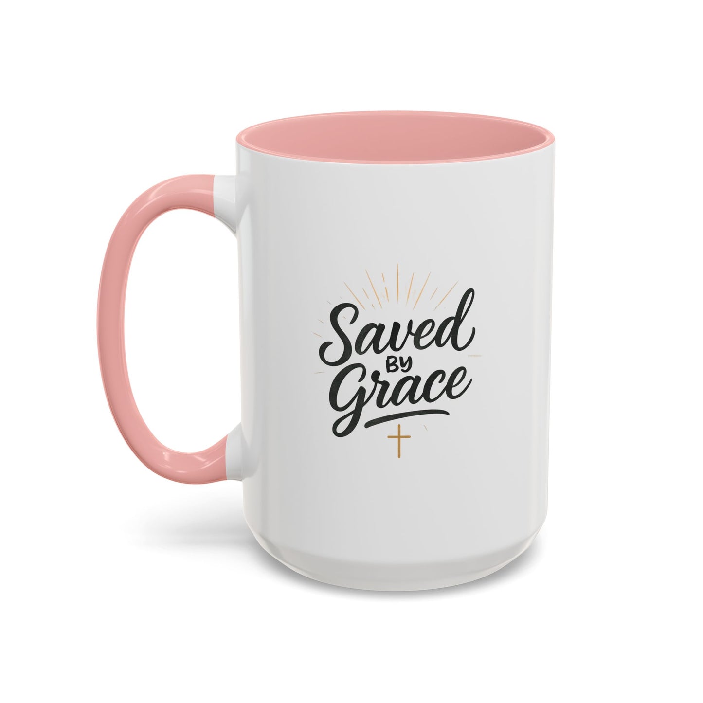 "Saved By Grace" - Coffee Mug - Inspirational Gift for Faith Lovers, Perfect for Home or Office, Christian Decor, Encouragement Mug