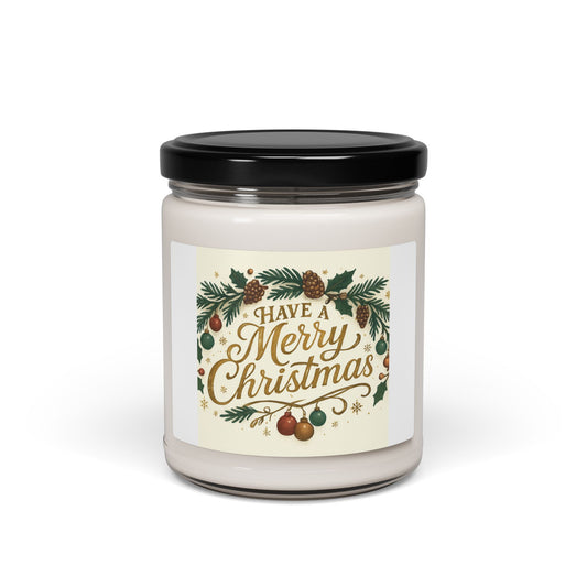 "Have a Merry Christmas" - Christmas Scented Soy Candle - Festive Home Decor, Holiday Gift, Aromatherapy Candle, Seasonal Fragrance, Cozy Ambiance