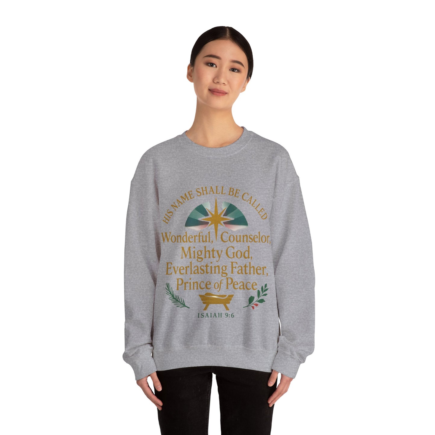 Faith-Inspired Crewneck Sweatshirt - Isaiah 9:6