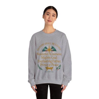 Faith-Inspired Crewneck Sweatshirt - Isaiah 9:6