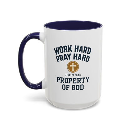 "Work Hard, Pray Hard" Inspirational Coffee Mug (11, 15oz)