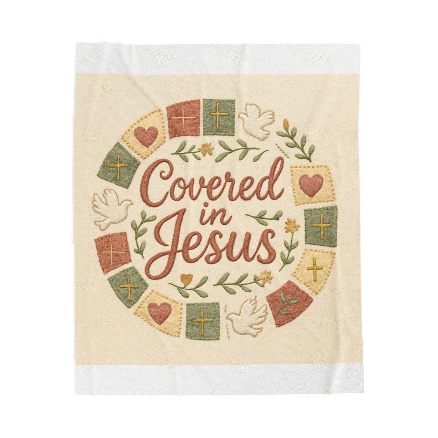 Covered in Jesus Velveteen Plush Blanket