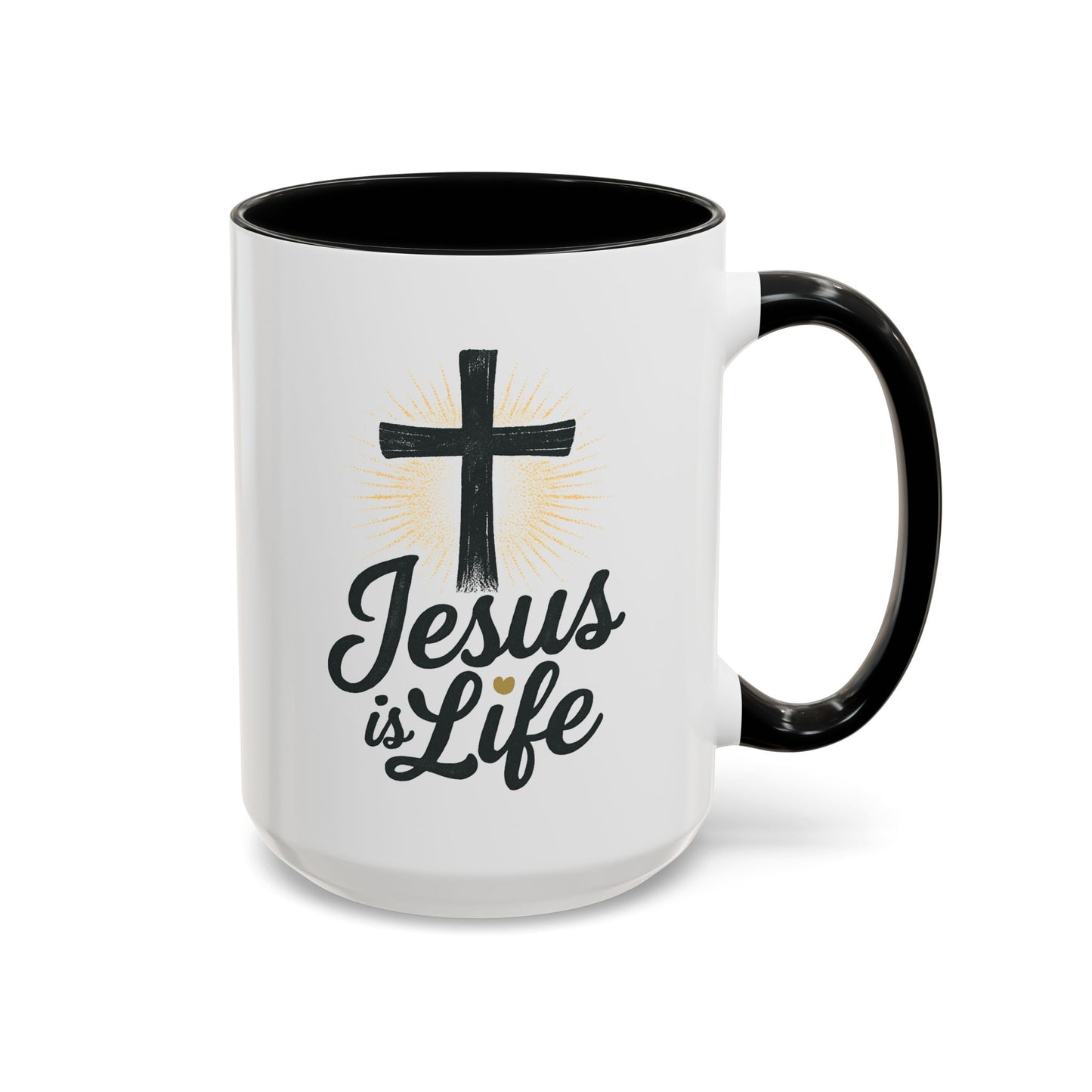 "Jesus is Life" - Christian Accent Coffee Mug - Inspirational 11oz & 15oz