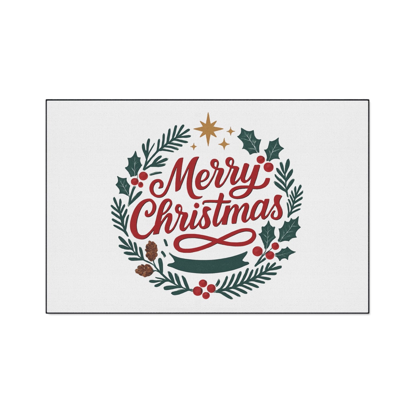 Merry Christmas Heavy Duty Holiday Entry Rug/mat