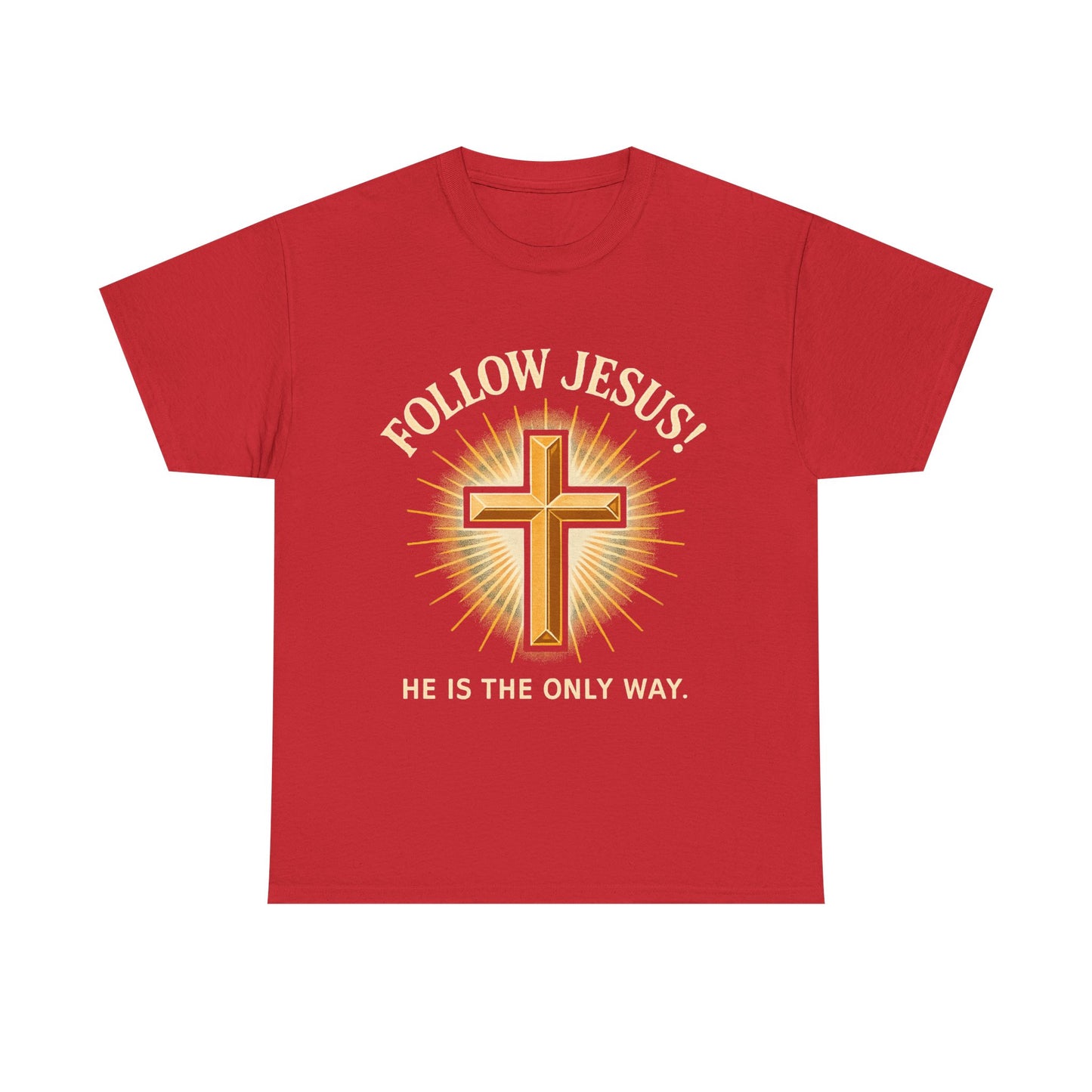 "Follow Jesus" Christian Faith Unisex Heavy Cotton Tee, Inspiration Apparel