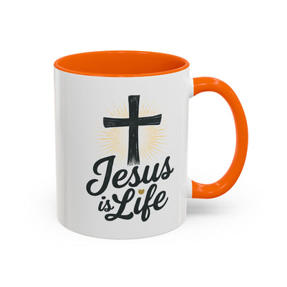 "Jesus is Life" - Christian Accent Coffee Mug - Inspirational 11oz & 15oz