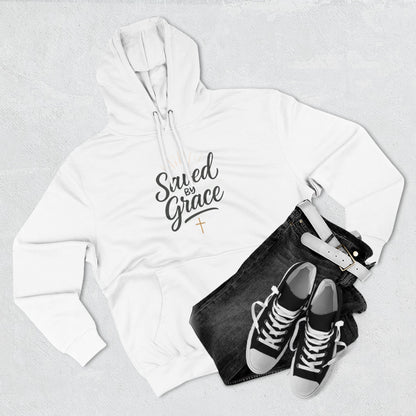 "Saved by Grace" Fleece Hoodie | Faith-Inspired Hoodie | Inspirational Sweatshirt, Christian Gift, Cozy Pullover, Spiritual Wear
