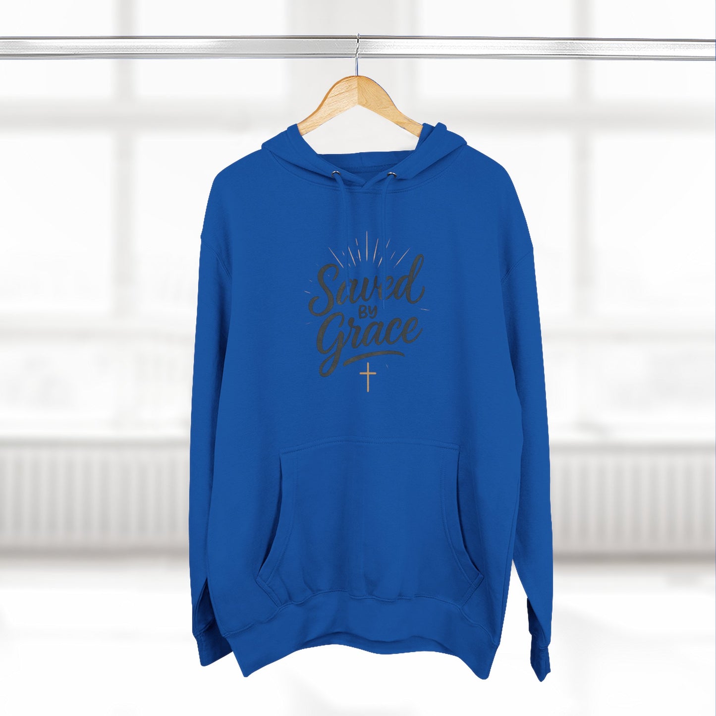 "Saved by Grace" Fleece Hoodie | Faith-Inspired Hoodie | Inspirational Sweatshirt, Christian Gift, Cozy Pullover, Spiritual Wear