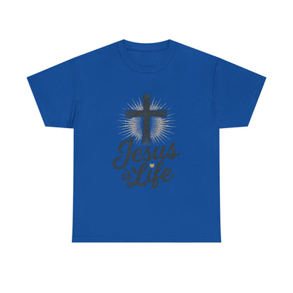 "Jesus is Life" - Inspirational T-Shirt - Unisex Heavy Cotton Tee