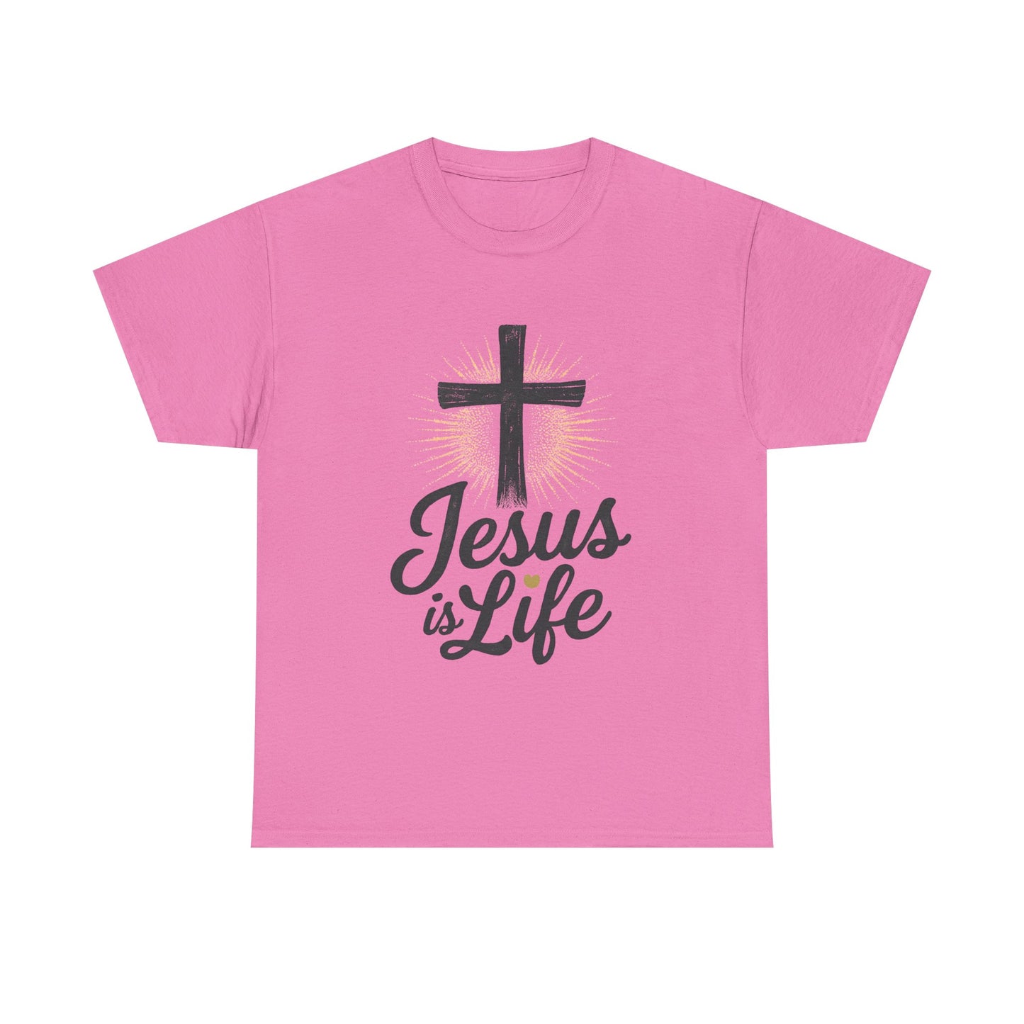 "Jesus is Life" - Front and Back - Faith-Inspired Unisex Heavy Cotton Tee