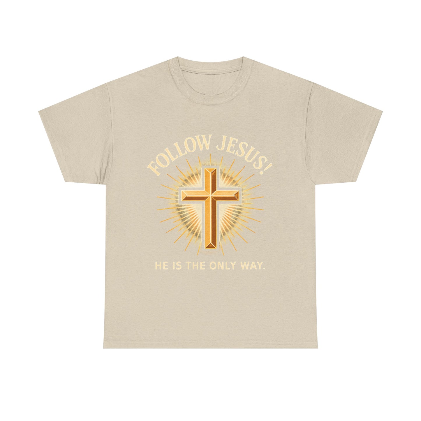 "Follow Jesus" Christian Faith Unisex Heavy Cotton Tee, Inspiration Apparel