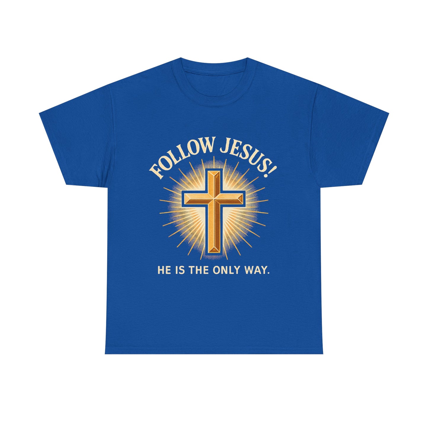 "Follow Jesus" Christian Faith Unisex Heavy Cotton Tee, Inspiration Apparel