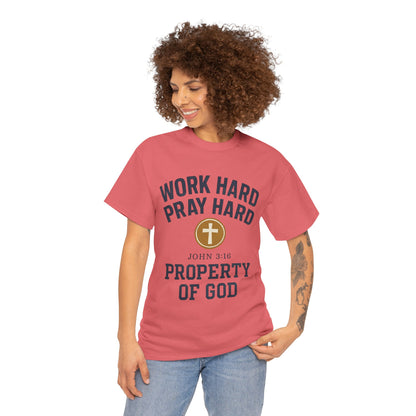 Work Hard Pray Hard Faith-Inspired Unisex Heavy Cotton Tee