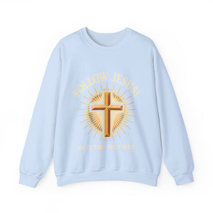 "Follow Jesus" Faith-Inspired Crewneck Sweatshirt Christian Apparel, Gift for Believers, Religious Sweatshirt, Inspirational Fashion