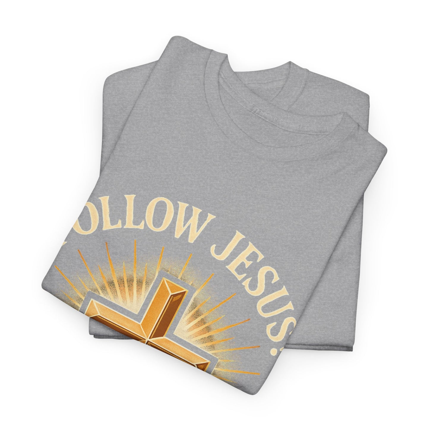 "Follow Jesus" Christian Faith Unisex Heavy Cotton Tee, Inspiration Apparel