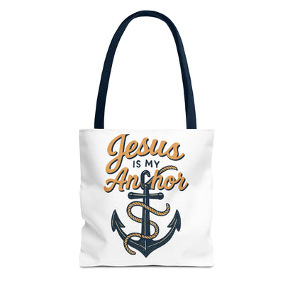 Nautical Tote Bag, "Jesus is My Anchor", Christian Gift, Faith-Inspired Bag, Beach or Everyday Use, Religious Themed Accessory