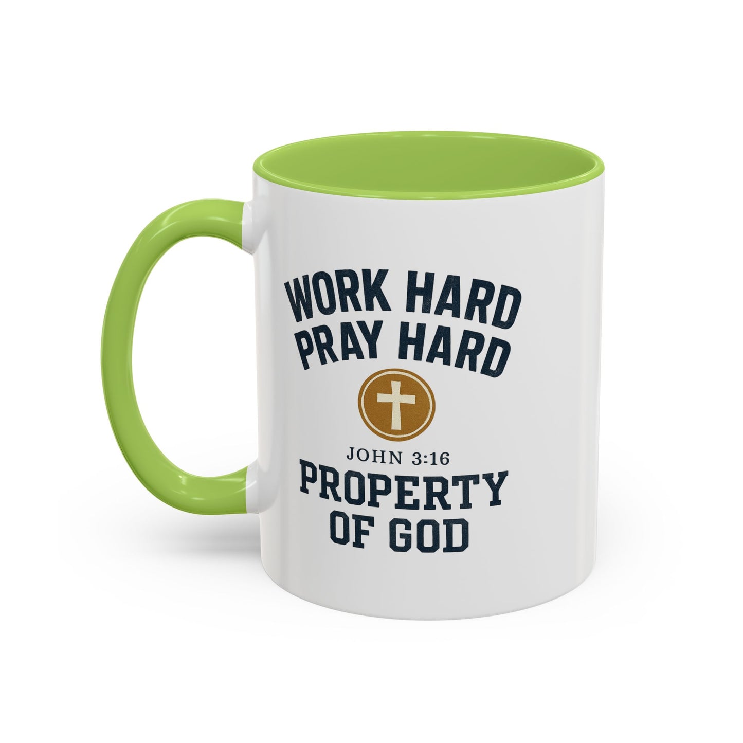 "Work Hard, Pray Hard" Inspirational Coffee Mug (11, 15oz)