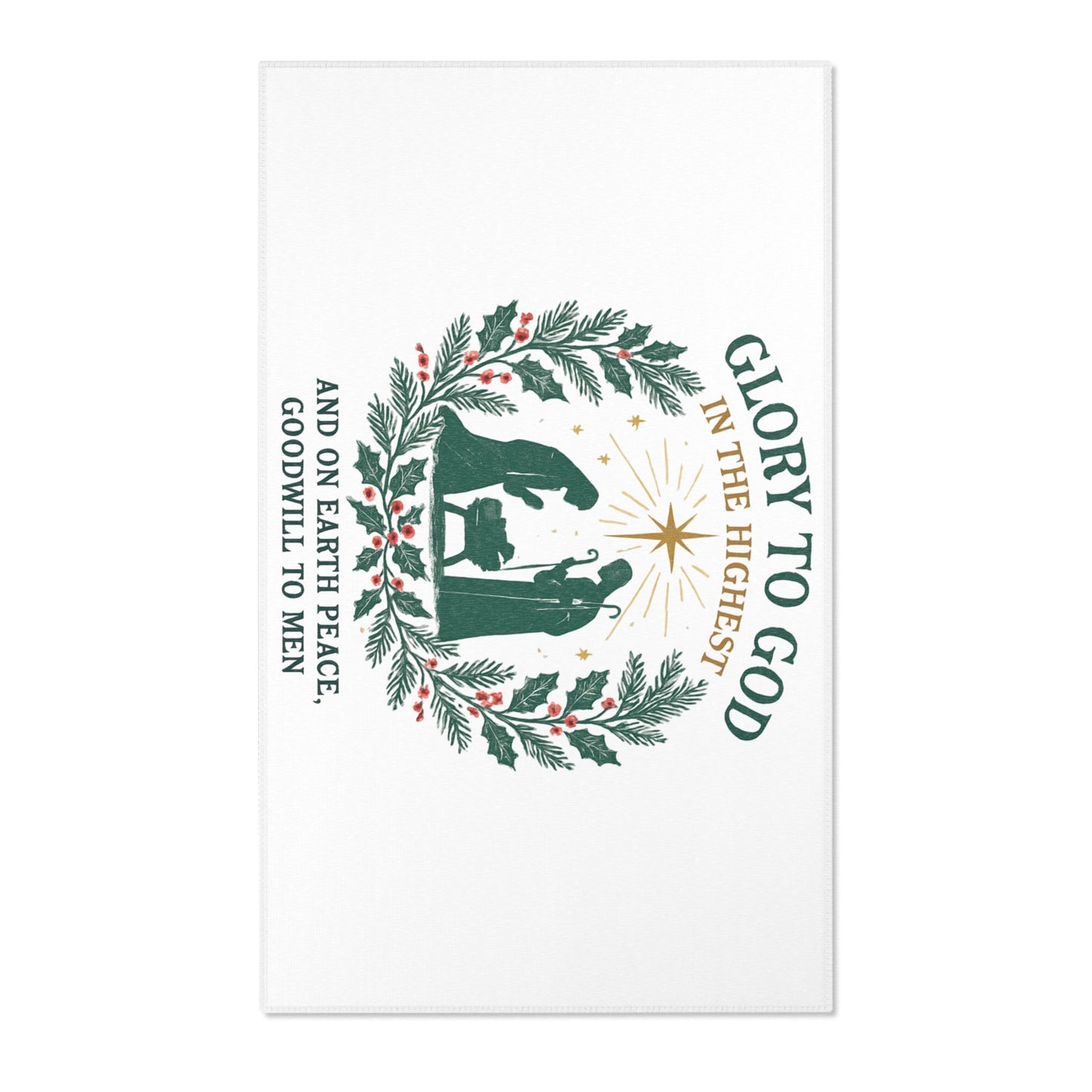 Christmas Area Rug, Holiday Home Decor, Nativity Scene Rug, Festive Floor Mat, Seasonal Decorations, Gift for Him/Her