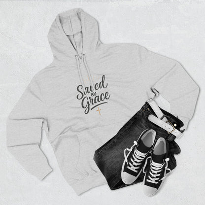 "Saved by Grace" Fleece Hoodie | Faith-Inspired Hoodie | Inspirational Sweatshirt, Christian Gift, Cozy Pullover, Spiritual Wear