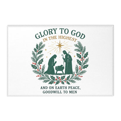 Christmas Area Rug, Holiday Home Decor, Nativity Scene Rug, Festive Floor Mat, Seasonal Decorations, Gift for Him/Her