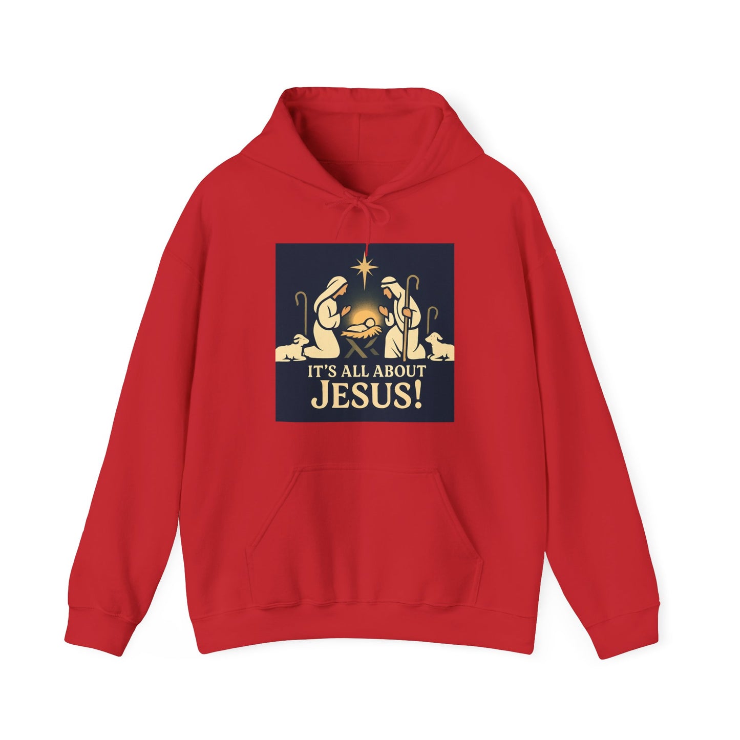 "It's all about Jesus" - Christian Hooded Sweatshirt, Unisex Cozy Hoody for Jesus Lovers, Perfect for Faith, Holidays, and Everyday Wear