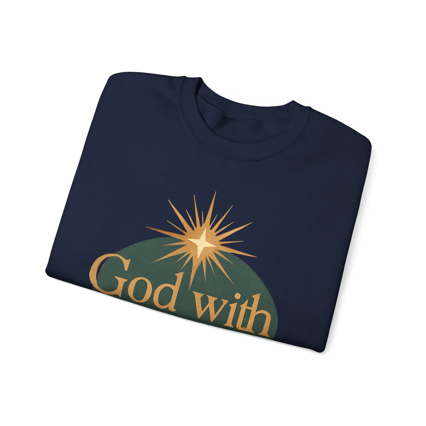 "God with Us" - Cozy Christmas Sweatshirt, Holiday Spirit Wear, Religious Gift, Unisex Crewneck