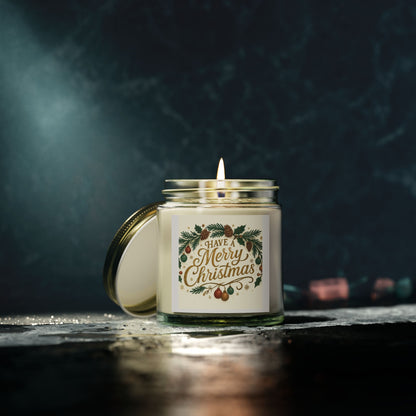 Merry Christmas" - Scented Candles, Coconut Apricot Wax (4oz, 9oz)