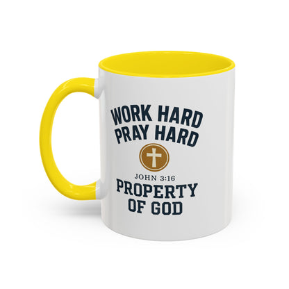 "Work Hard, Pray Hard" Inspirational Coffee Mug (11, 15oz)