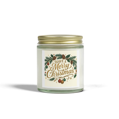 Merry Christmas" - Scented Candles, Coconut Apricot Wax (4oz, 9oz)