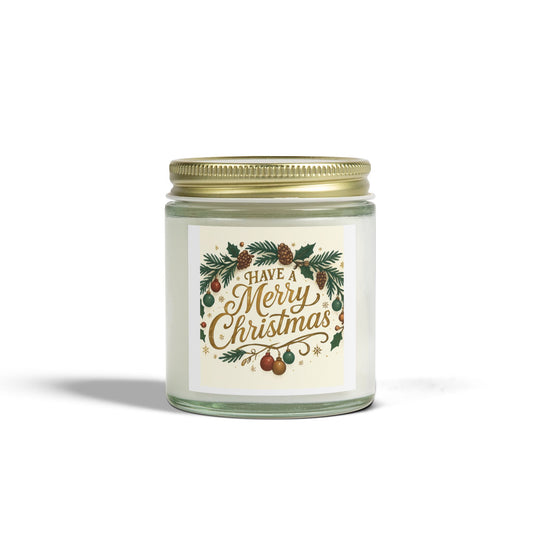 Merry Christmas" - Scented Candles, Coconut Apricot Wax (4oz, 9oz)