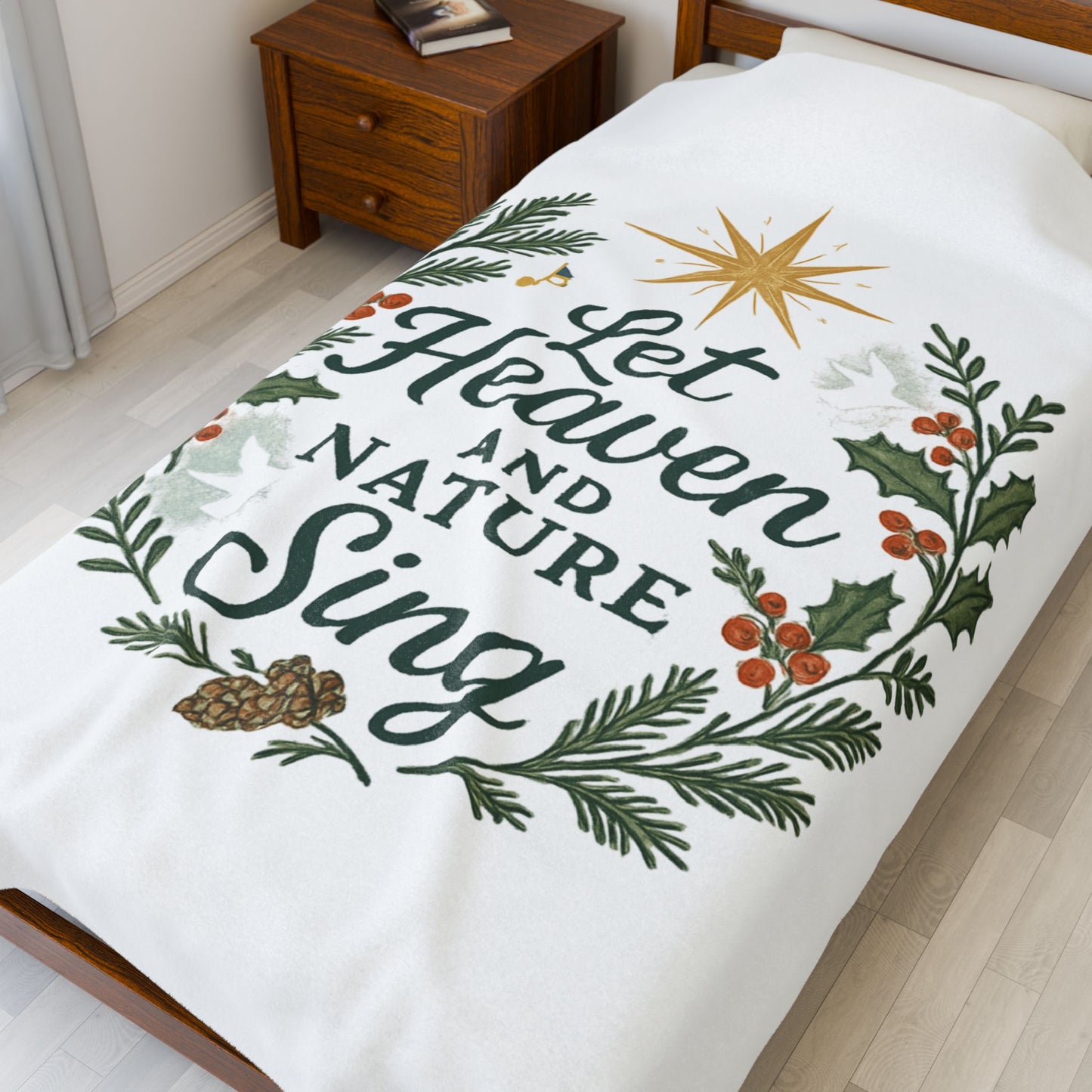 Let Heaven and Nature Sing Velveteen Plush Blanket