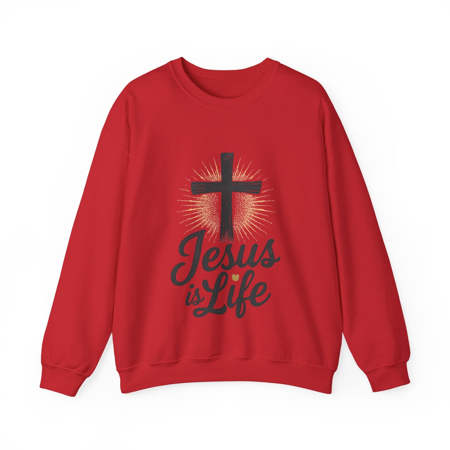 "Jesus is Life" - Christian Inspirational Crewneck Sweatshirt