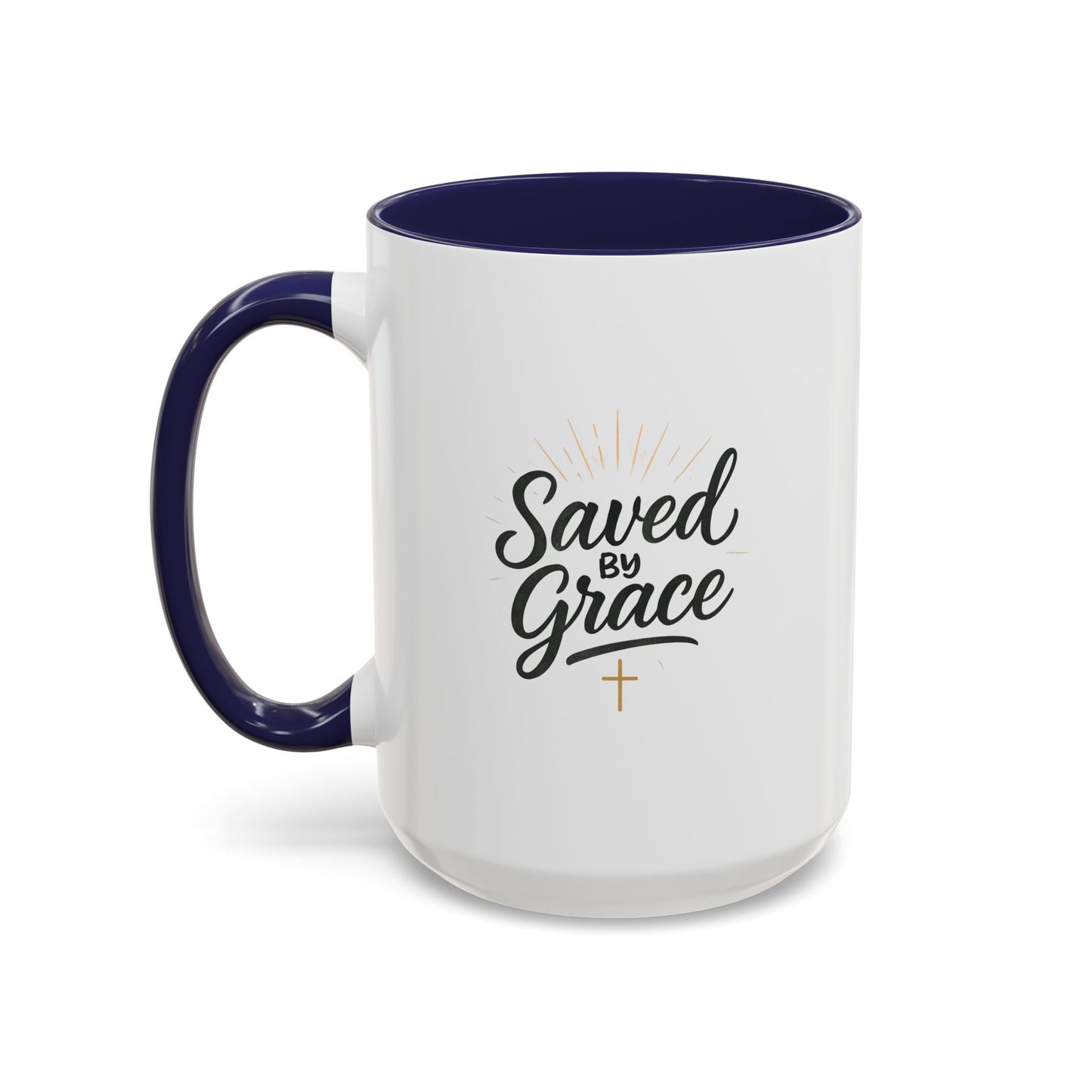 "Saved By Grace" - Coffee Mug - Inspirational Gift for Faith Lovers, Perfect for Home or Office, Christian Decor, Encouragement Mug