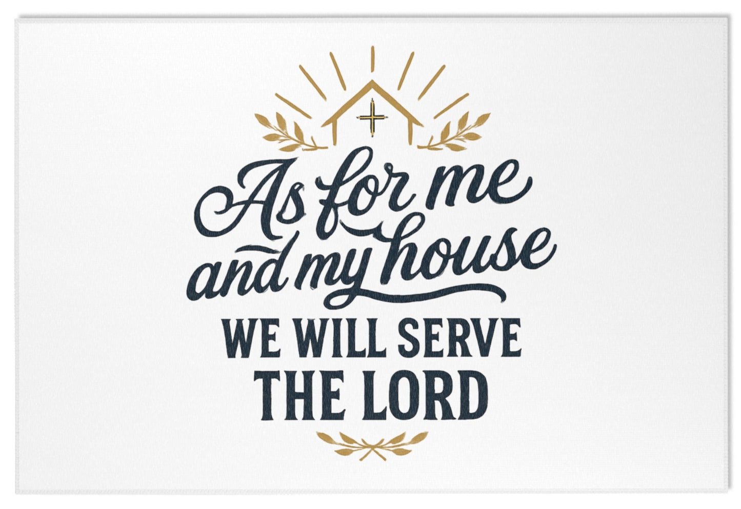 Inspirational Area Rug - "As for Me and My House" Home Decor, Prayer Room Accent, Faith-Based Gift, Christian Living, Housewarming