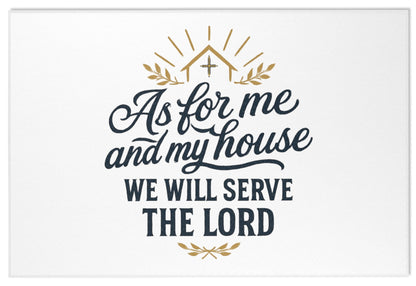 Inspirational Area Rug - "As for Me and My House" Home Decor, Prayer Room Accent, Faith-Based Gift, Christian Living, Housewarming